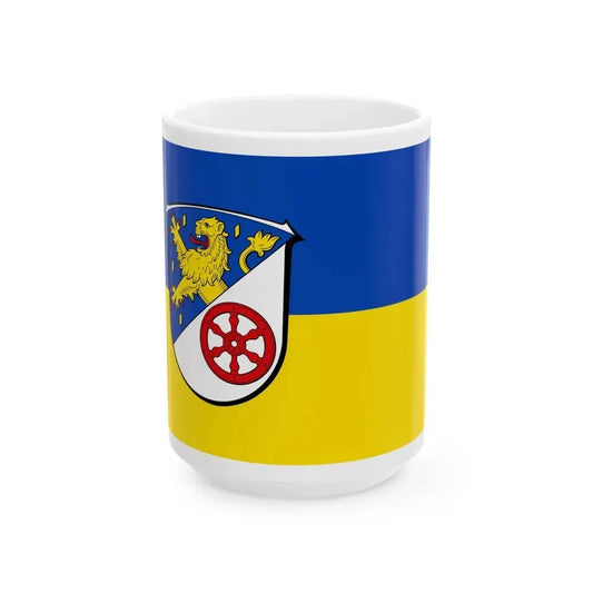Flag of Rheingau Taunus Kreis Germany - White Coffee Mug 15oz - Go Mug Yourself