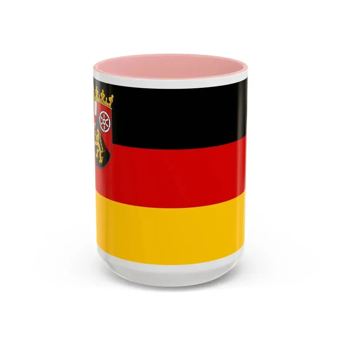 Flag of Rhineland Palatinate Germany - Accent Coffee Mug 15oz Pink - Go Mug Yourself