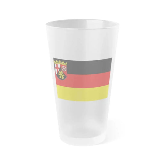 Flag of Rhineland Palatinate Germany - Frosted Pint Glass 16oz 16oz Frosted - Go Mug Yourself