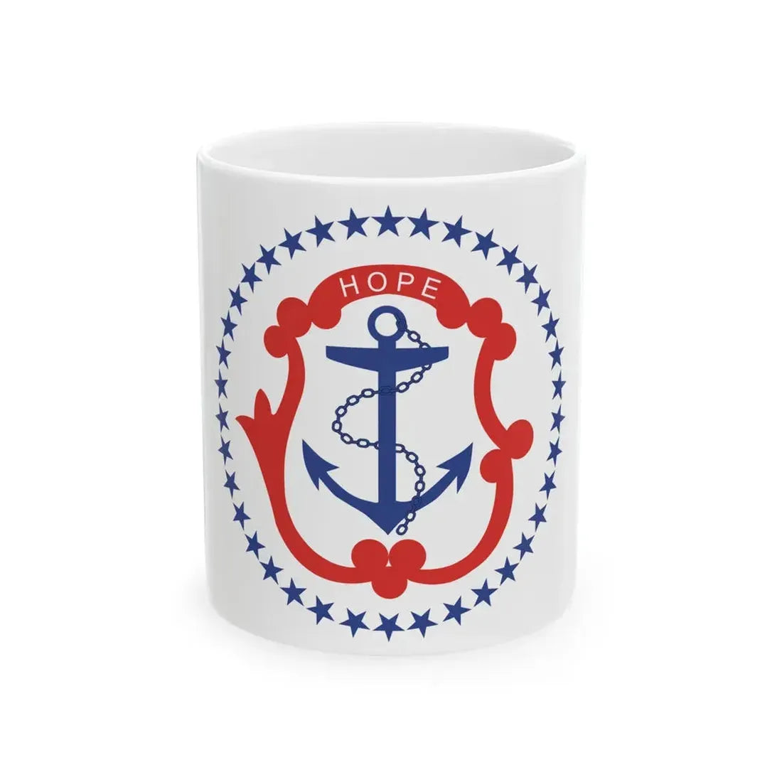 Flag of Rhode Island 1877-1882 (United States) White Coffee Mug 11oz - Go Mug Yourself