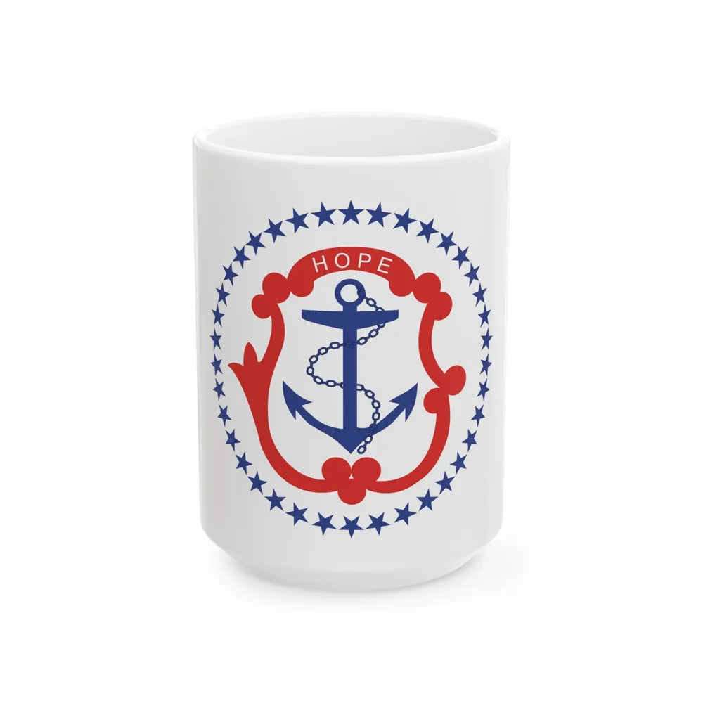 Flag of Rhode Island 1877-1882 (United States) White Coffee Mug 15oz - Go Mug Yourself