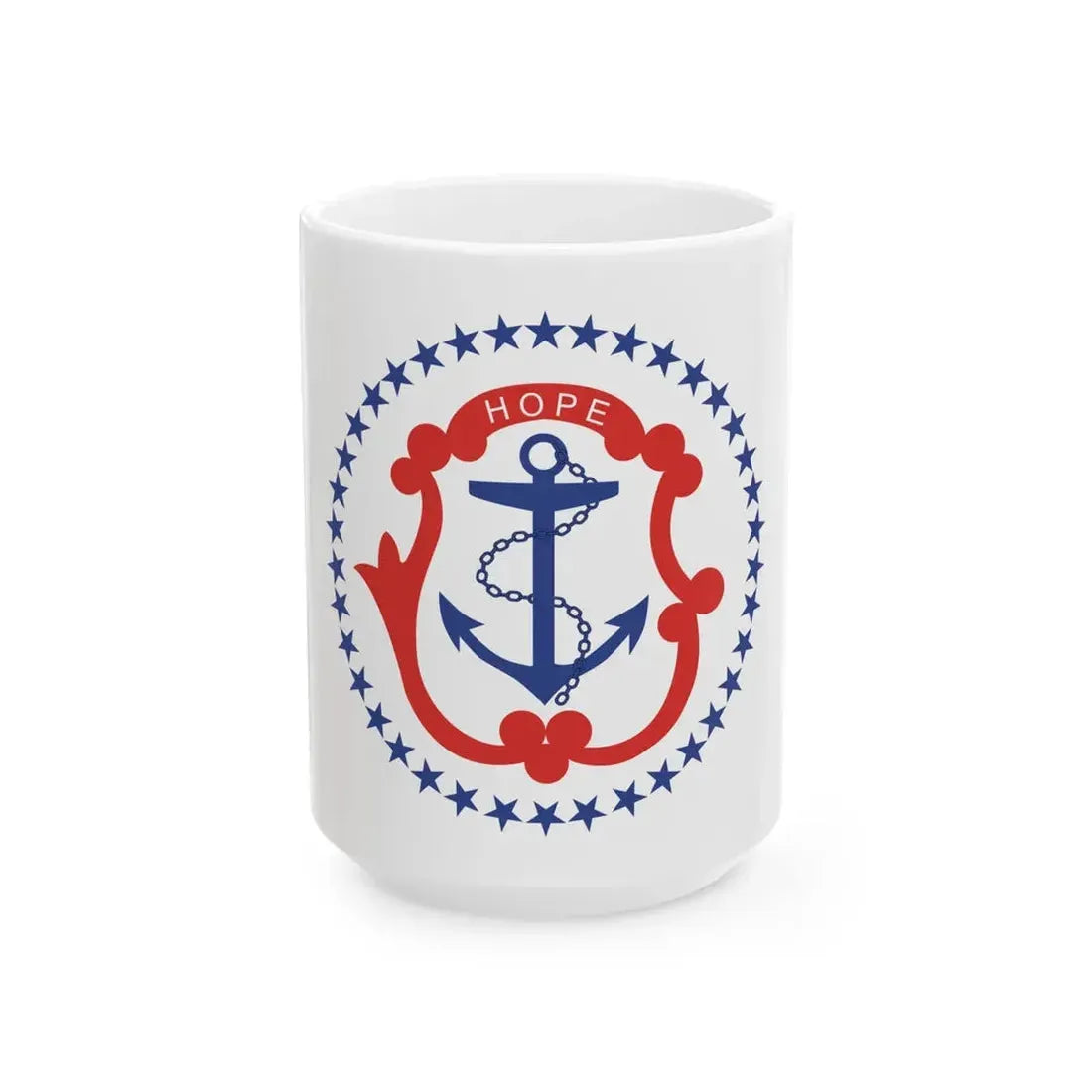 Flag of Rhode Island 1877-1882 (United States) White Coffee Mug 15oz - Go Mug Yourself