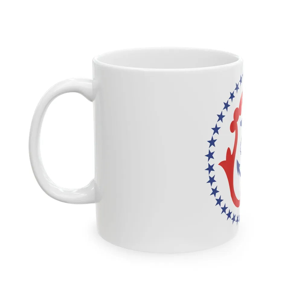 Flag of Rhode Island 1877-1882 (United States) White Coffee Mug - Go Mug Yourself