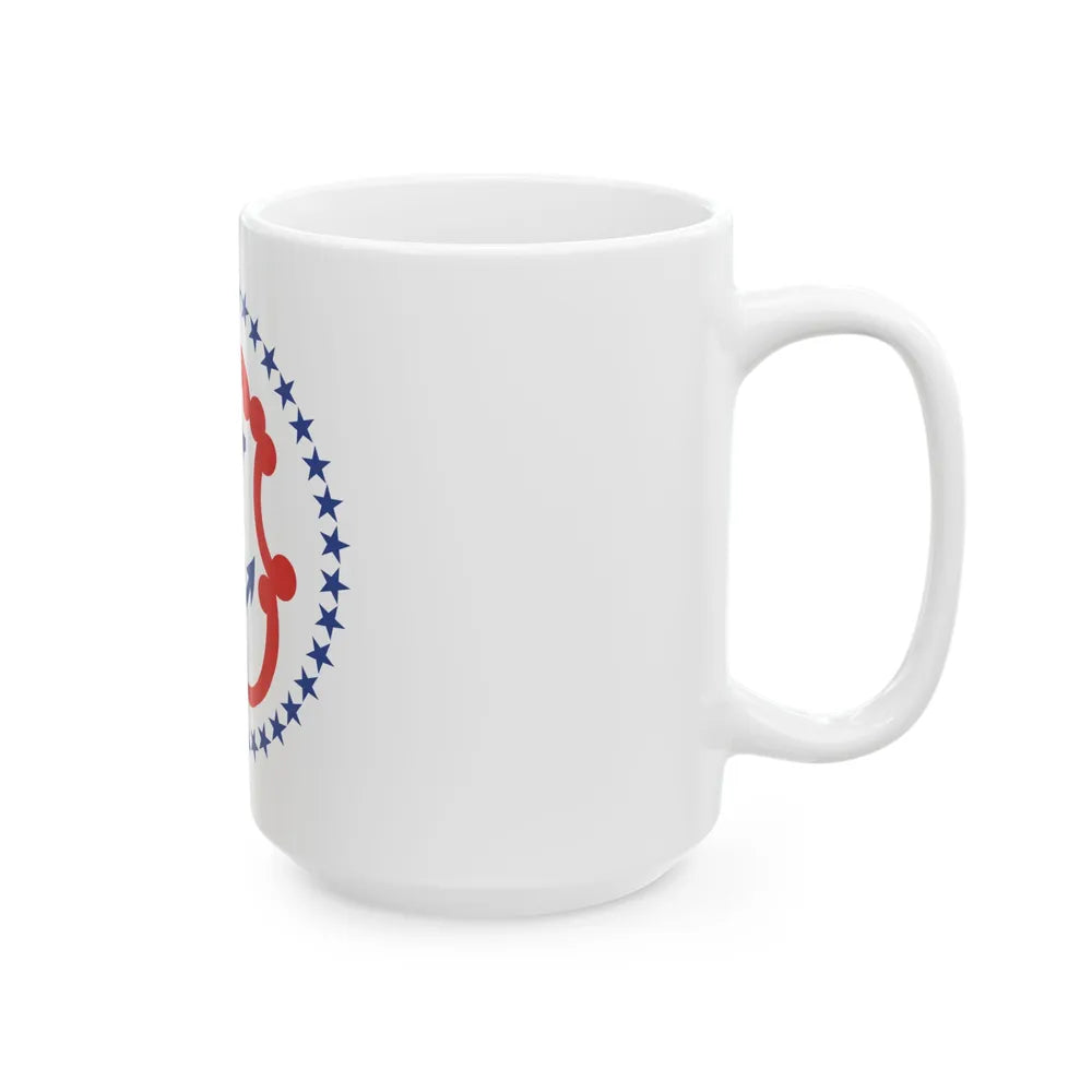 Flag of Rhode Island 1877-1882 (United States) White Coffee Mug - Go Mug Yourself