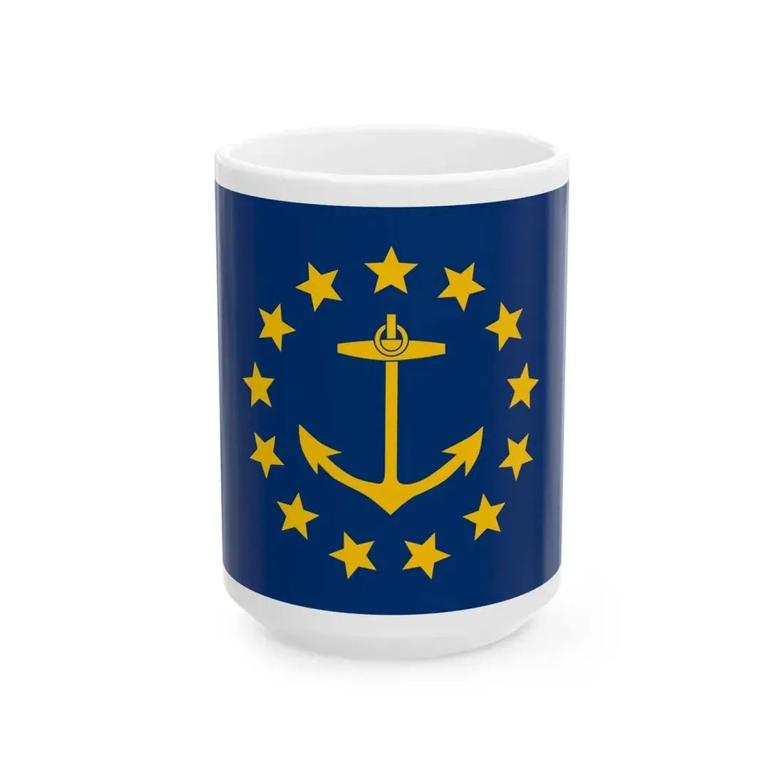 Flag of Rhode Island 1882-1897 (United States) White Coffee Mug 15oz - Go Mug Yourself