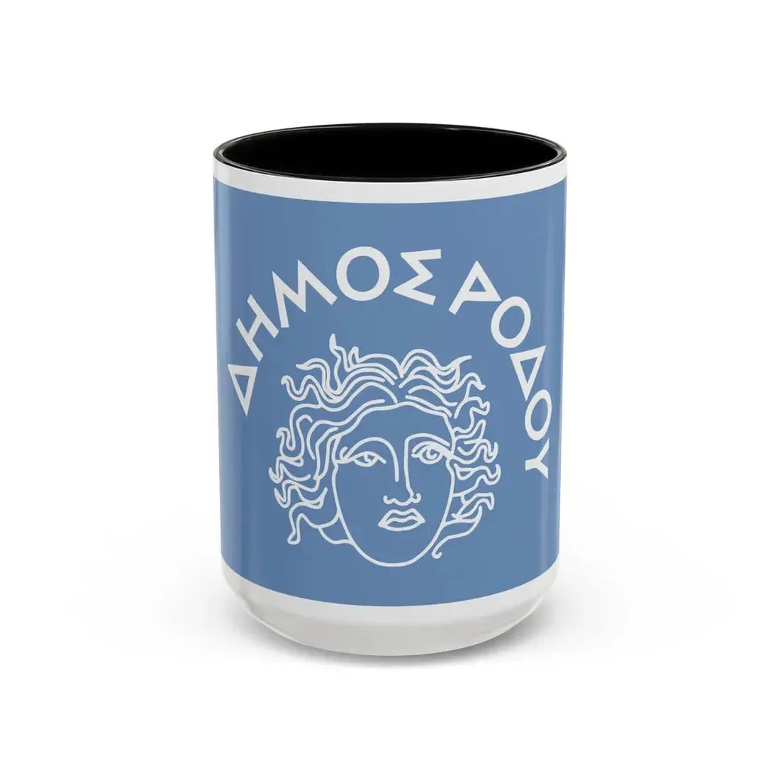 Flag of Rhodes Island Greece - Accent Coffee Mug 15oz Black - Go Mug Yourself