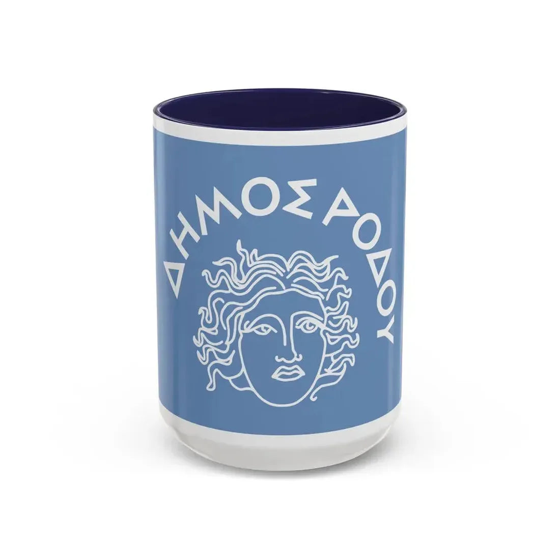 Flag of Rhodes Island Greece - Accent Coffee Mug 15oz Navy - Go Mug Yourself