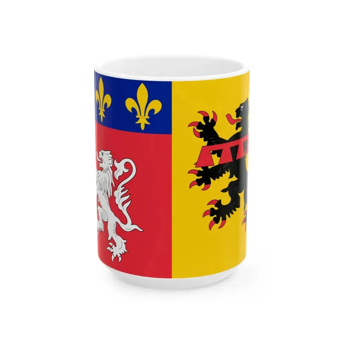 Flag of Rhone (France) White Coffee Mug 15oz - Go Mug Yourself