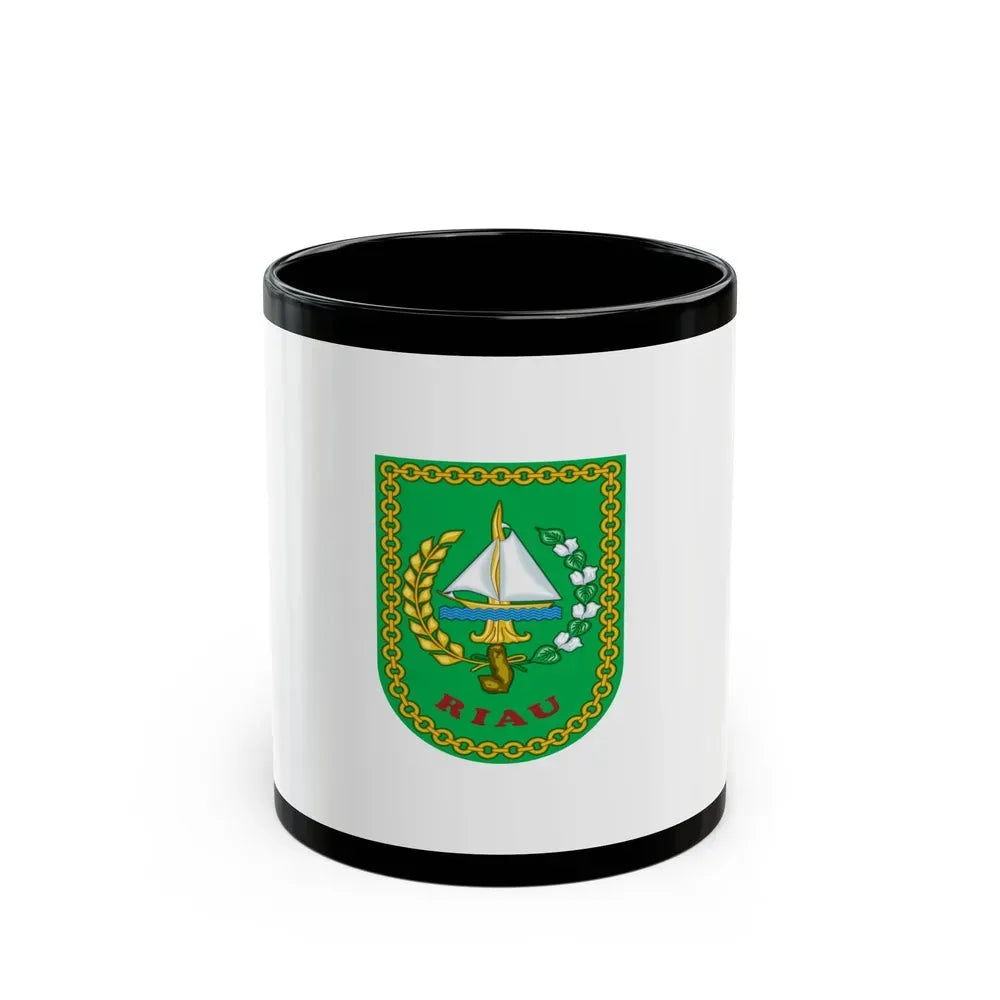 Flag of Riau Indonesia - Black Coffee Mug 11oz - Go Mug Yourself