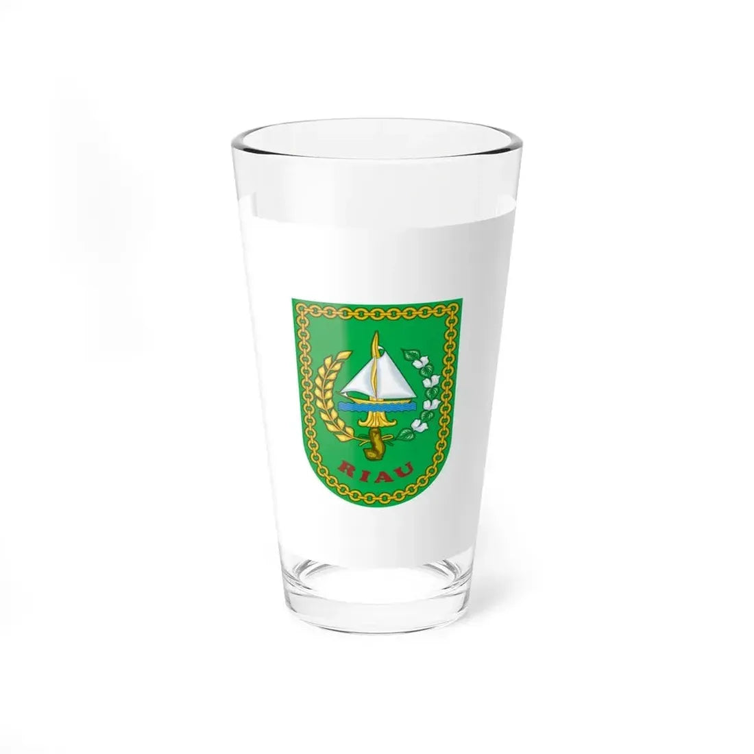 Flag of Riau Indonesia - Pint Glass 16oz 16oz - Go Mug Yourself