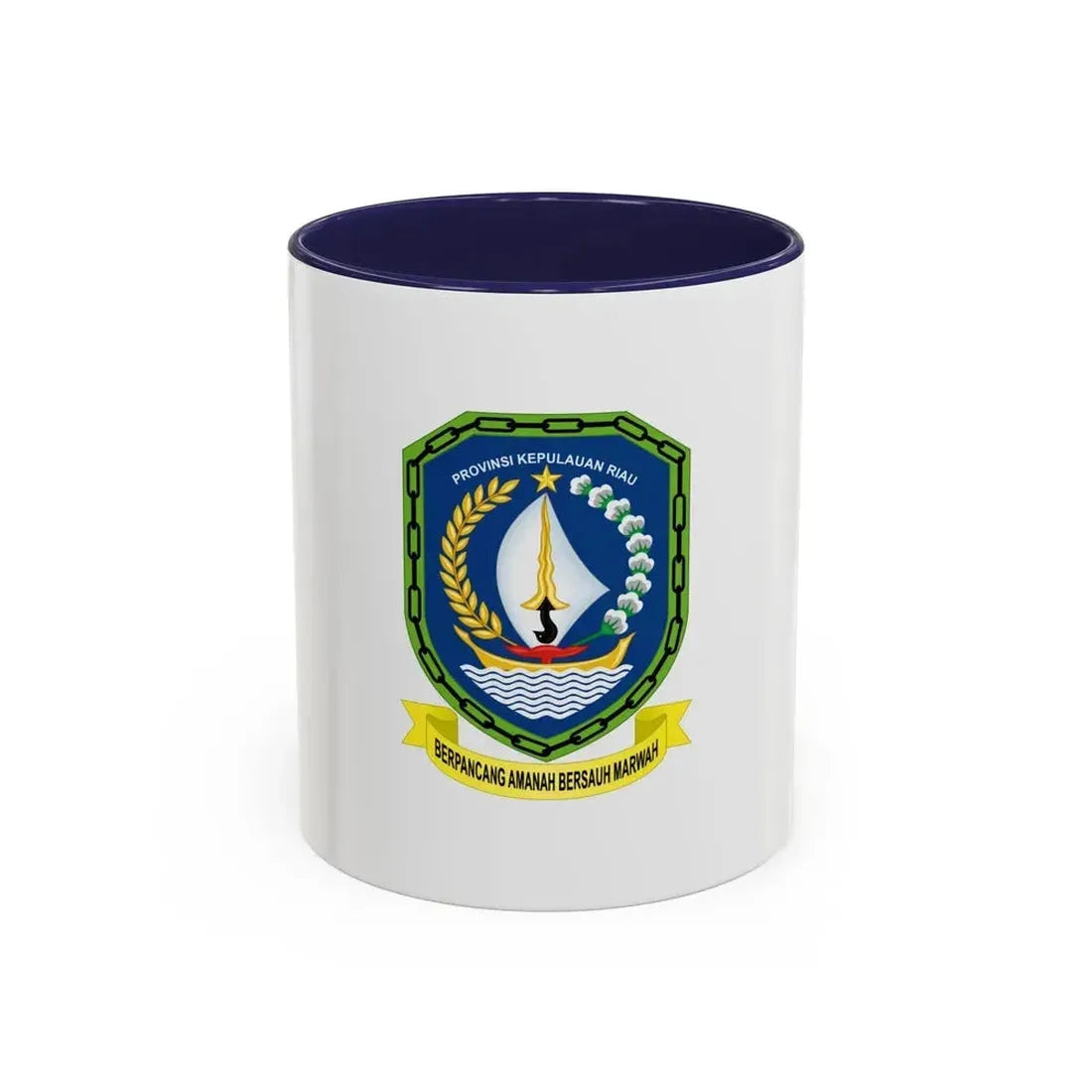 Flag of Riau Islands Indonesia - Accent Coffee Mug 11oz Navy - Go Mug Yourself
