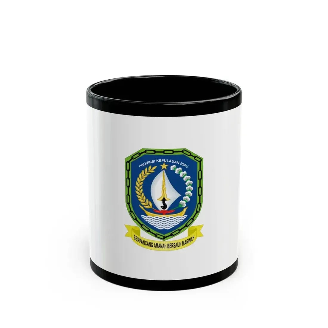 Flag of Riau Islands Indonesia - Black Coffee Mug 11oz - Go Mug Yourself