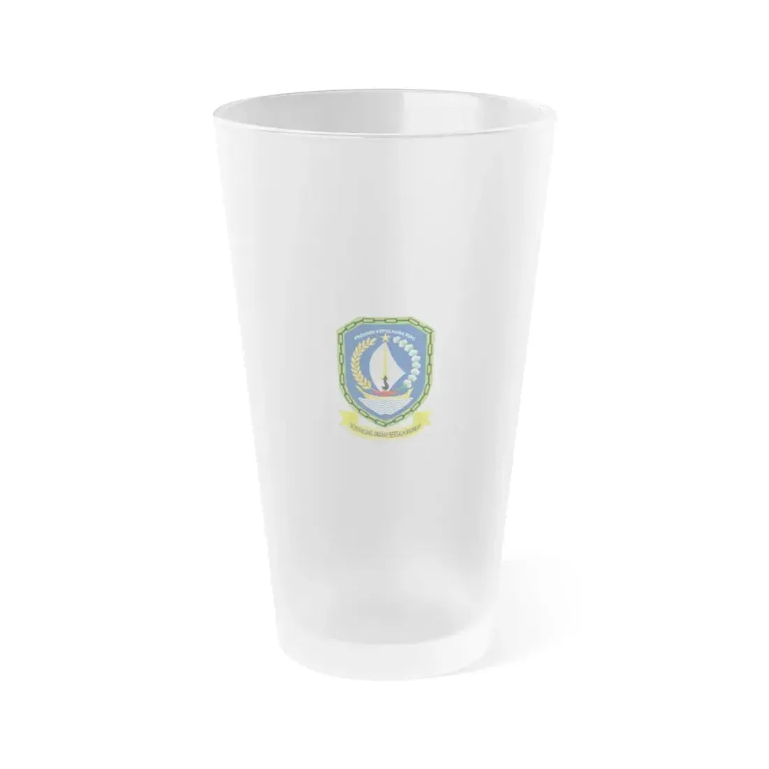 Flag of Riau Islands Indonesia - Frosted Pint Glass 16oz 16oz Frosted - Go Mug Yourself