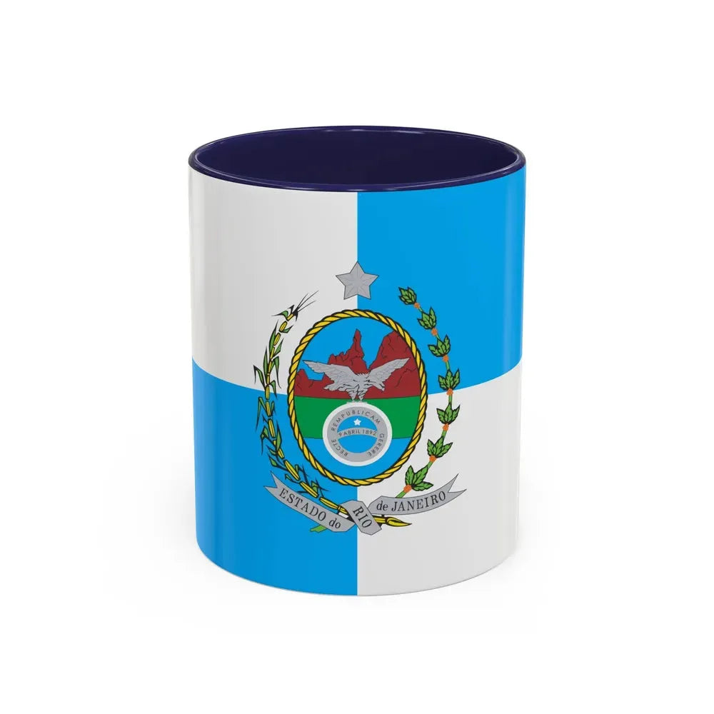 Flag of Rio de Janeiro Brazil - Accent Coffee Mug 11oz Navy - Go Mug Yourself