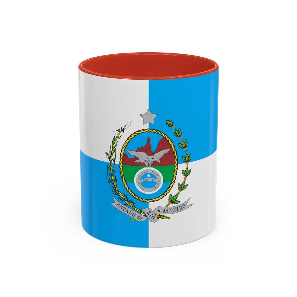 Flag of Rio de Janeiro Brazil - Accent Coffee Mug 11oz Red - Go Mug Yourself