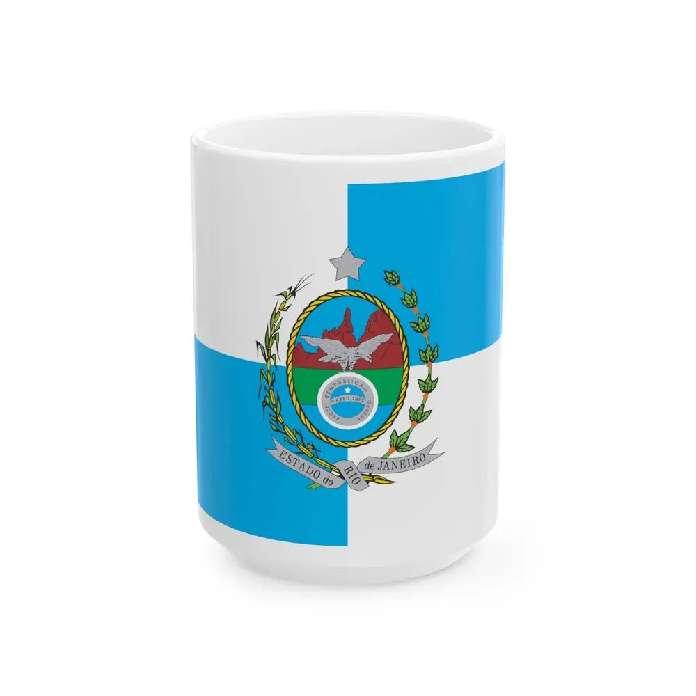 Flag of Rio de Janeiro Brazil - White Coffee Mug 15oz - Go Mug Yourself
