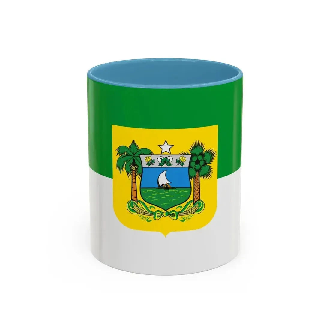 Flag of Rio Grande do Norte Brazil - Accent Coffee Mug 11oz Light Blue - Go Mug Yourself