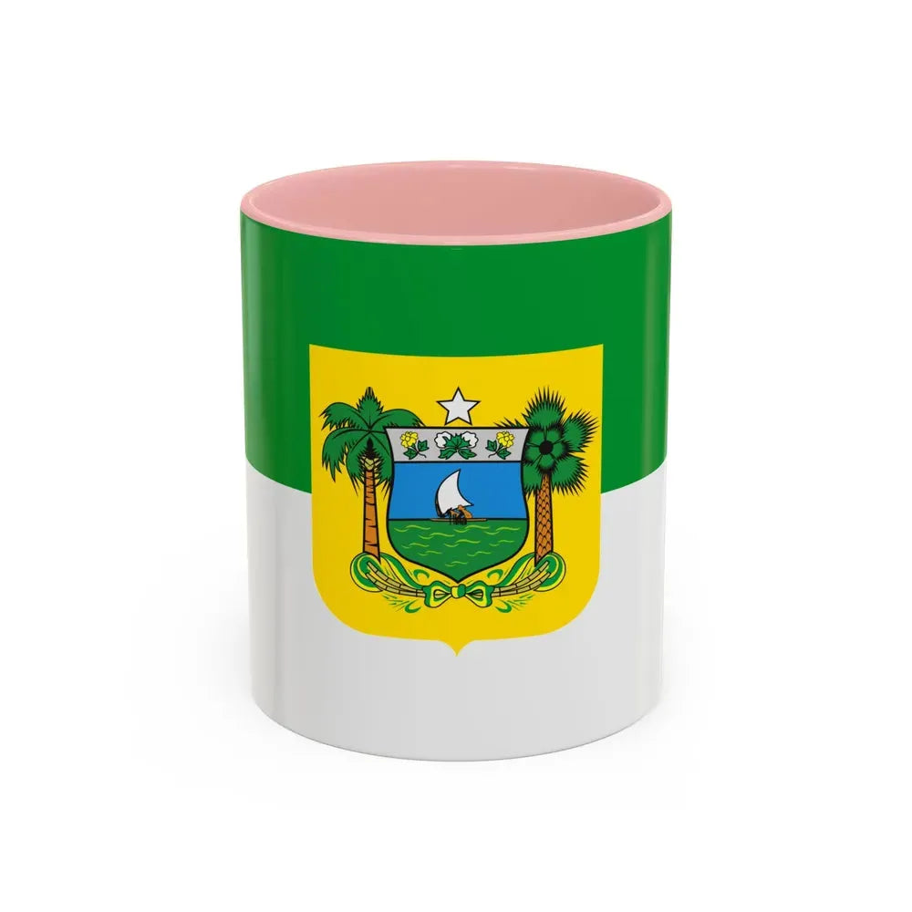 Flag of Rio Grande do Norte Brazil - Accent Coffee Mug 11oz Pink - Go Mug Yourself