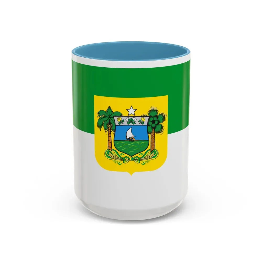Flag of Rio Grande do Norte Brazil - Accent Coffee Mug 15oz Light Blue - Go Mug Yourself