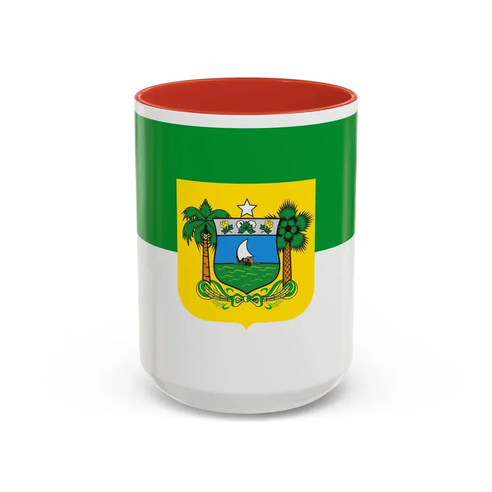 Flag of Rio Grande do Norte Brazil - Accent Coffee Mug 15oz Red - Go Mug Yourself