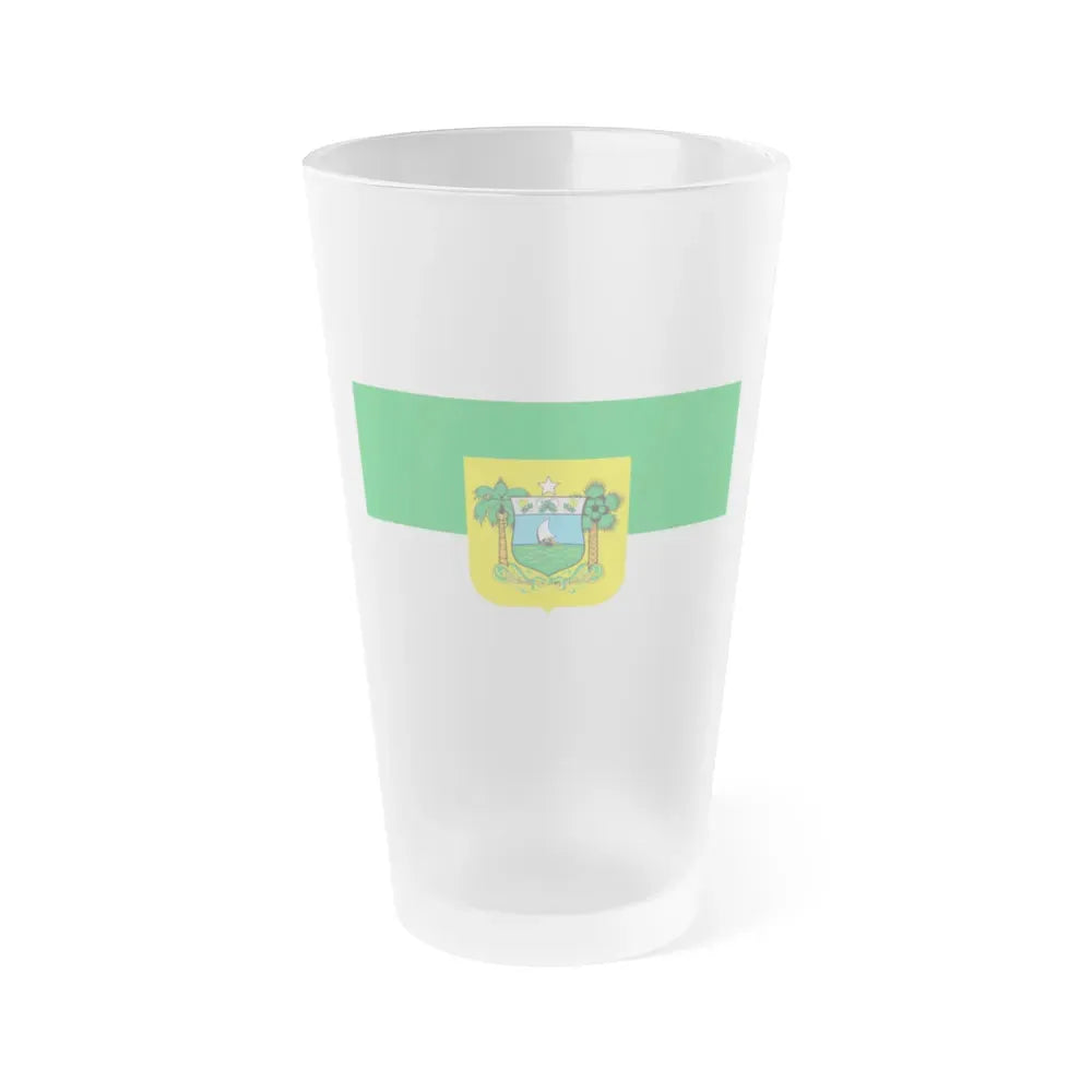 Flag of Rio Grande do Norte Brazil - Frosted Pint Glass 16oz 16oz Frosted - Go Mug Yourself