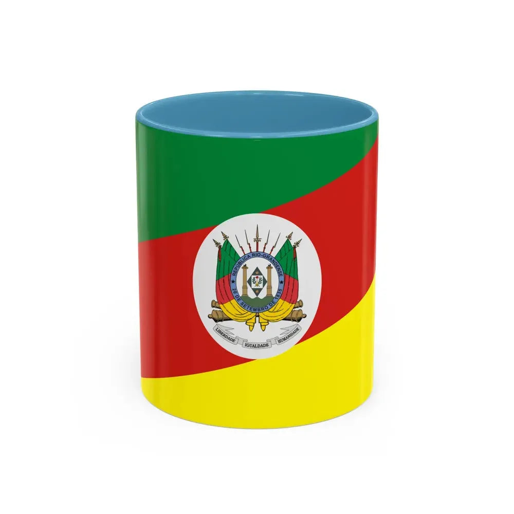 Flag of Rio Grande do Sul Brazil - Accent Coffee Mug 11oz Light Blue - Go Mug Yourself