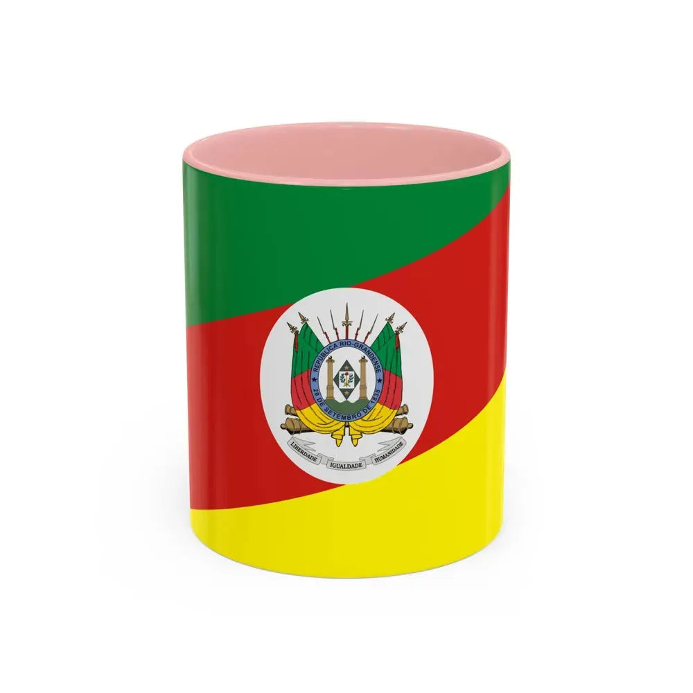 Flag of Rio Grande do Sul Brazil - Accent Coffee Mug 11oz Pink - Go Mug Yourself
