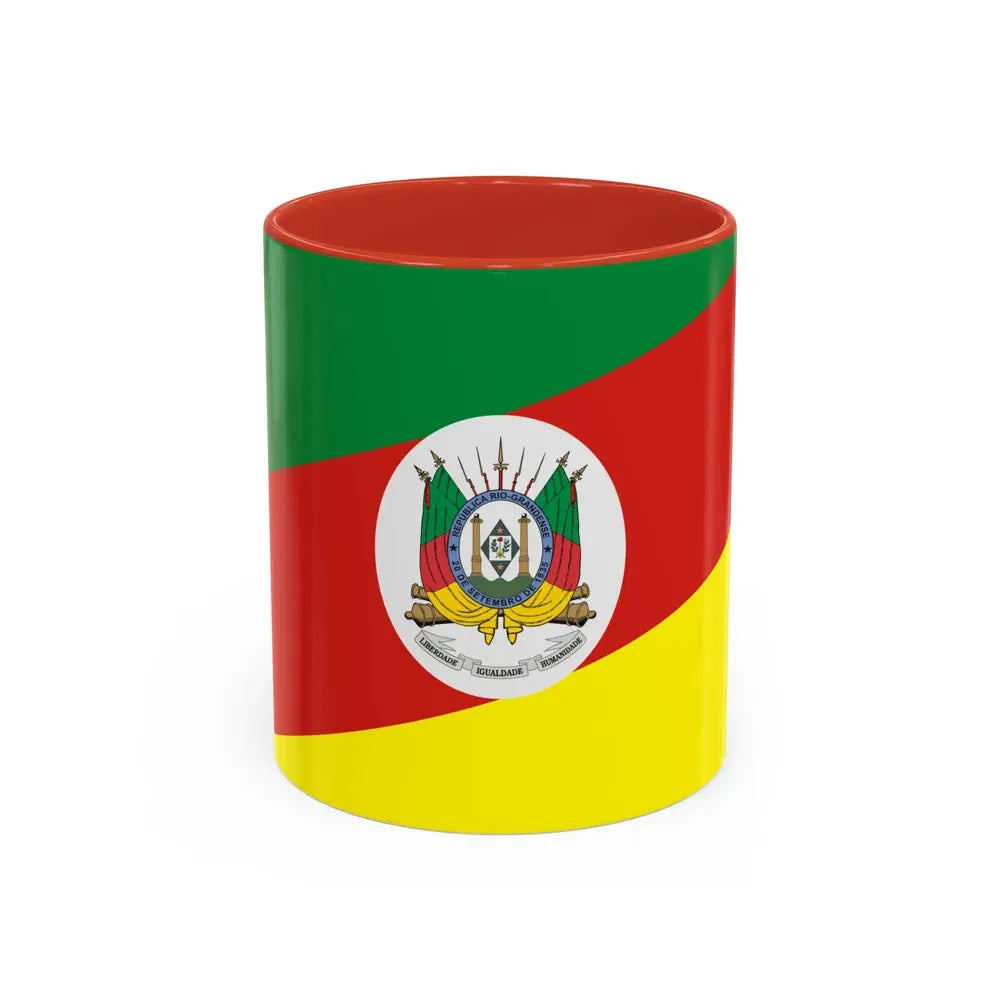 Flag of Rio Grande do Sul Brazil - Accent Coffee Mug 11oz Red - Go Mug Yourself