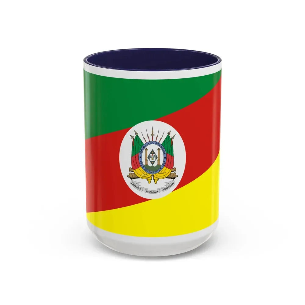 Flag of Rio Grande do Sul Brazil - Accent Coffee Mug 15oz Navy - Go Mug Yourself