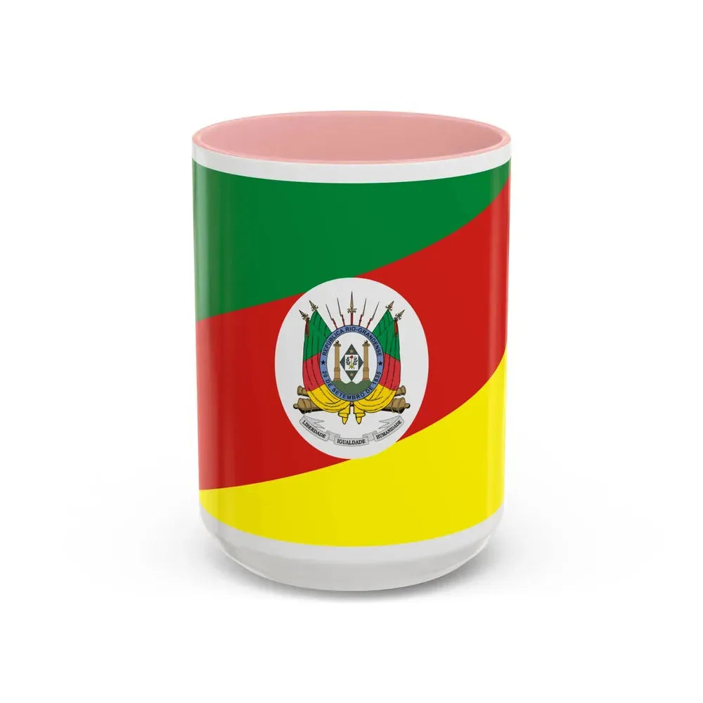 Flag of Rio Grande do Sul Brazil - Accent Coffee Mug 15oz Pink - Go Mug Yourself