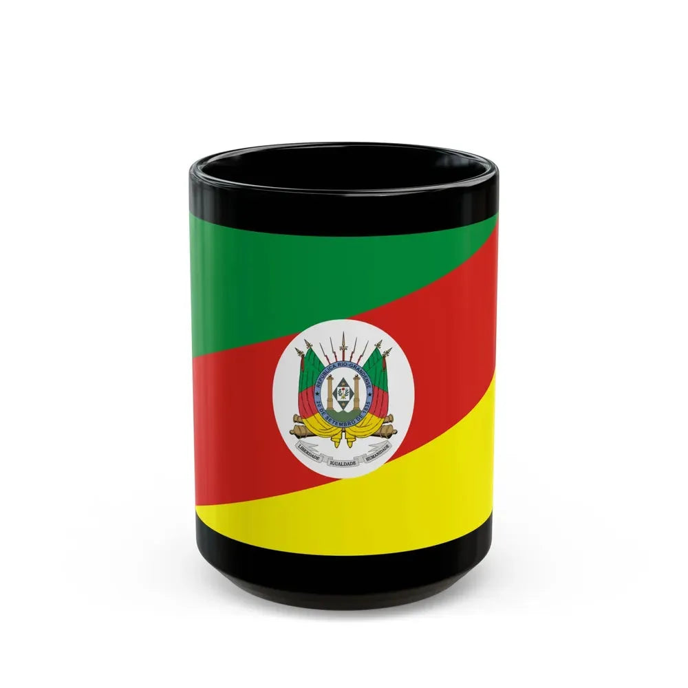 Flag of Rio Grande do Sul Brazil - Black Coffee Mug 15oz - Go Mug Yourself
