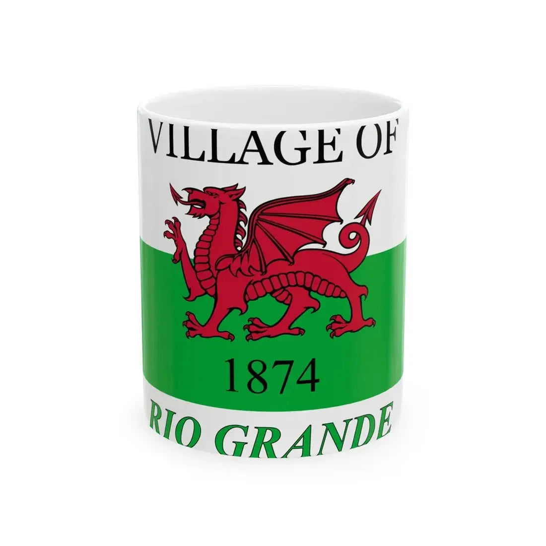 Flag of Rio Grande Ohio (United States) White Coffee Mug 11oz - Go Mug Yourself