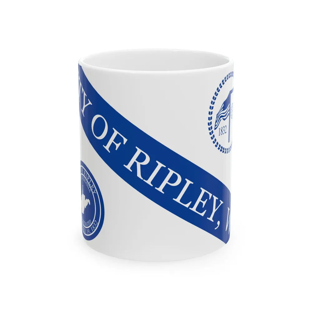 Flag of Ripley West Virginia Until 2013 (United States) White Coffee Mug 11oz - Go Mug Yourself