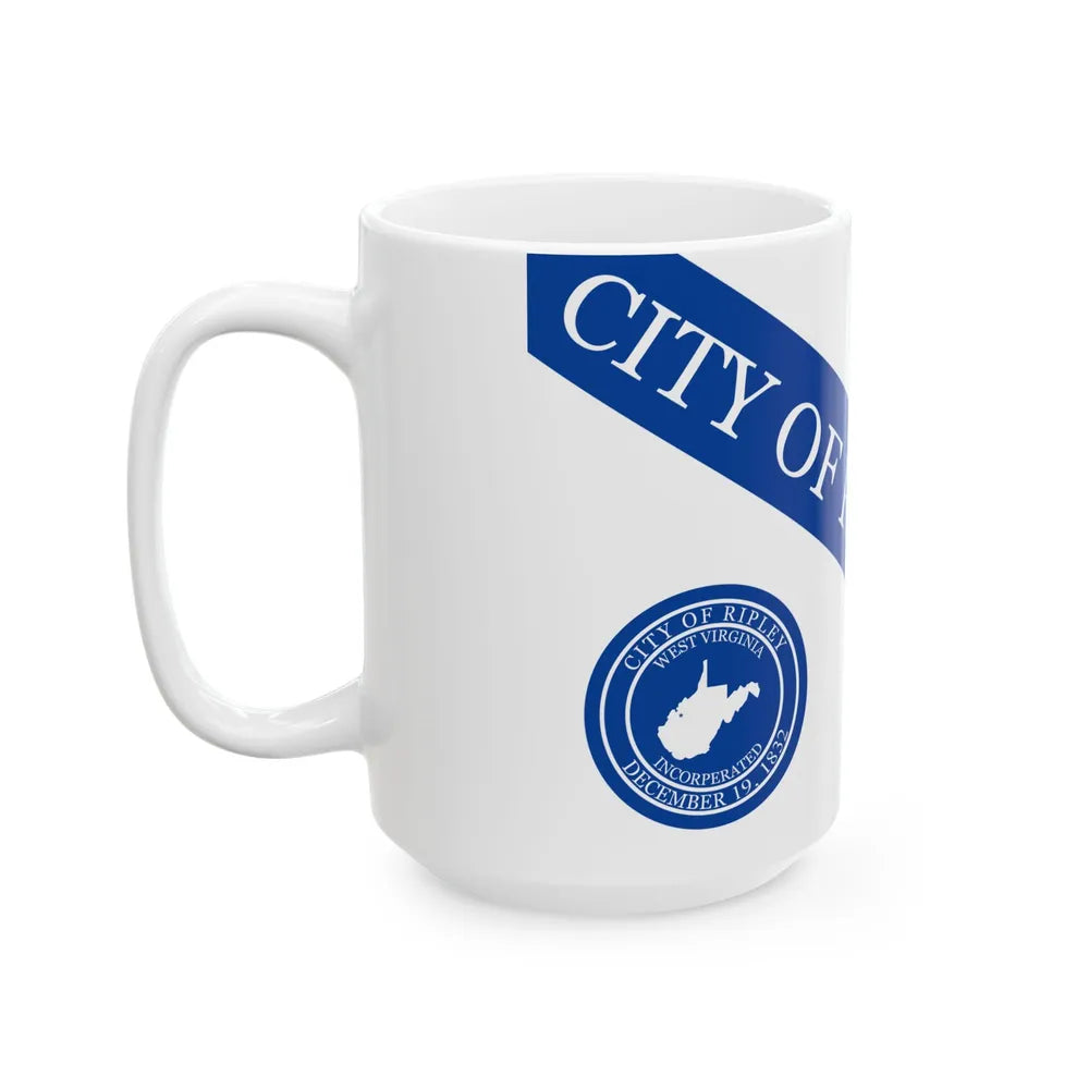 Flag of Ripley West Virginia Until 2013 (United States) White Coffee Mug - Go Mug Yourself