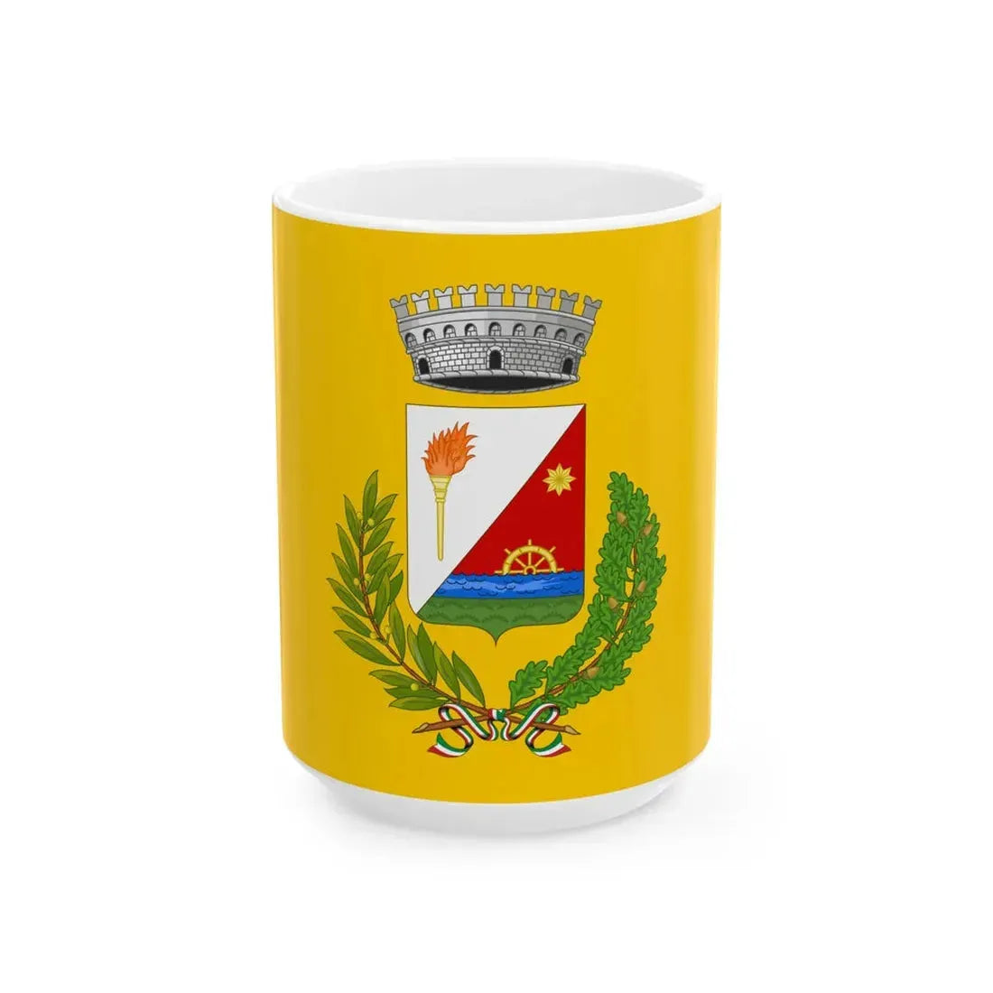 Flag of Riva del Po (Italy) White Coffee Mug 15oz - Go Mug Yourself
