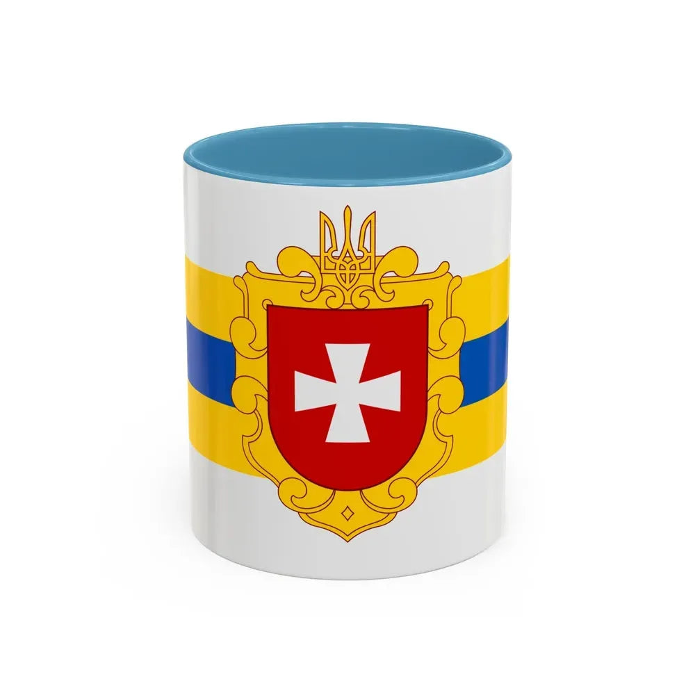 Flag of Rivne Oblast Ukraine - Accent Coffee Mug 11oz Light Blue - Go Mug Yourself