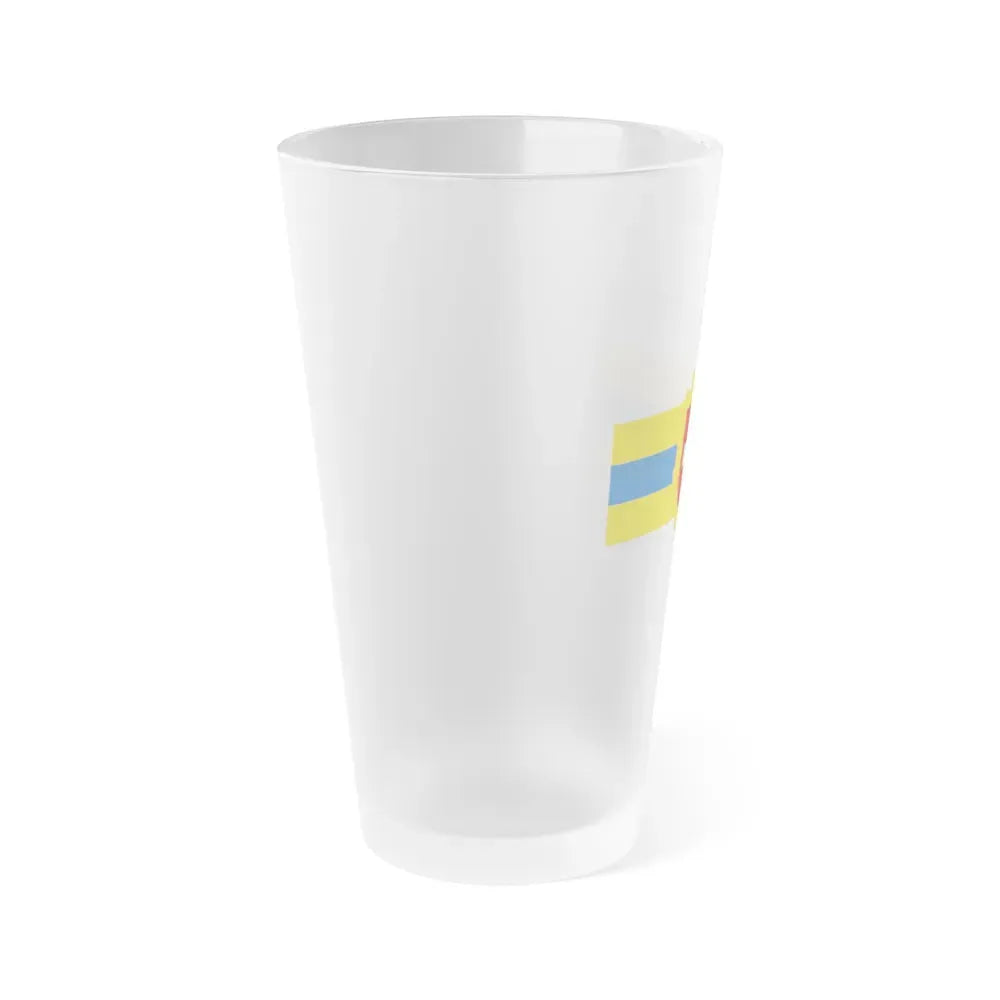 Flag of Rivne Oblast Ukraine - Frosted Pint Glass 16oz - Go Mug Yourself