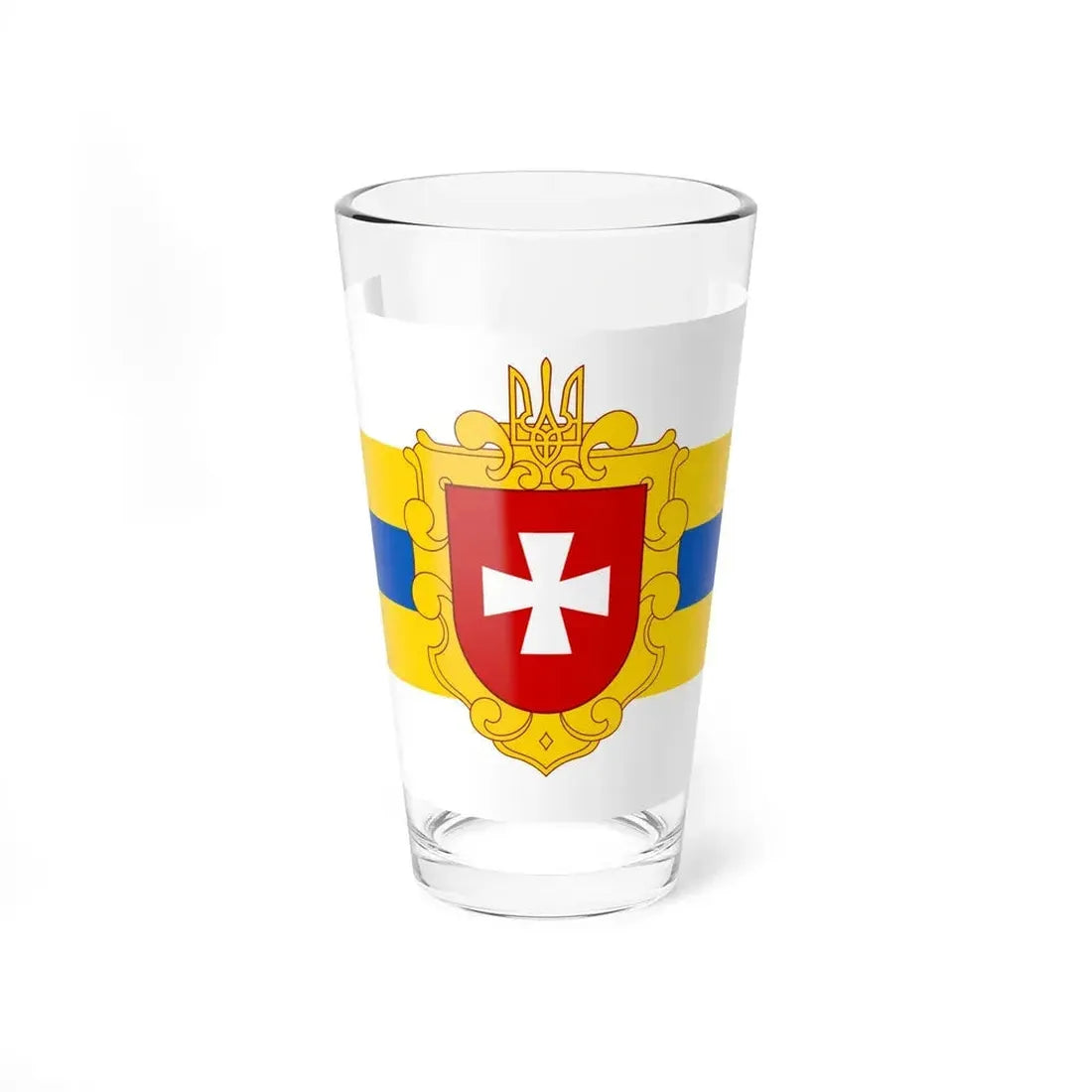 Flag of Rivne Oblast Ukraine - Pint Glass 16oz 16oz - Go Mug Yourself