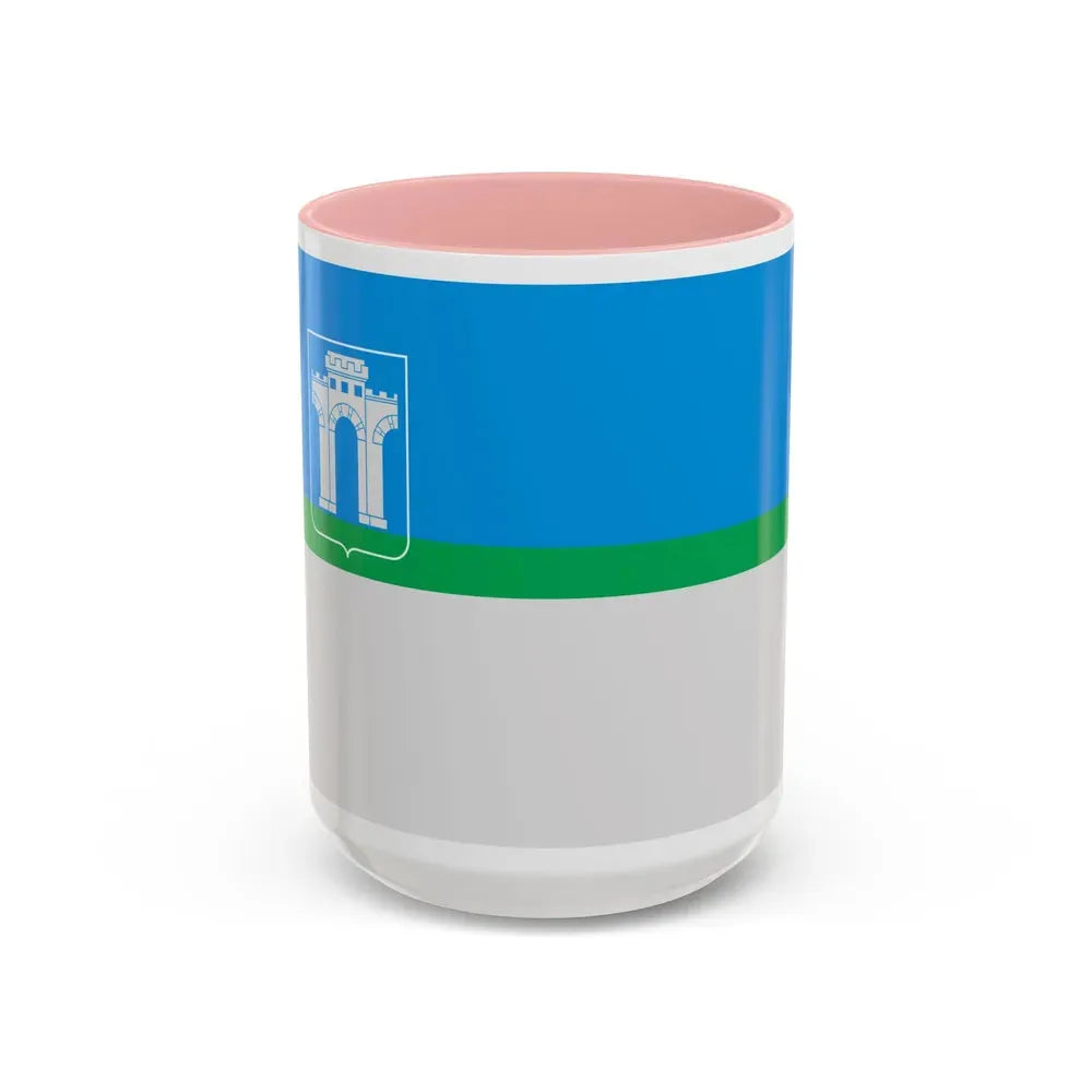 Flag of Rivne Ukraine - Accent Coffee Mug 15oz Pink - Go Mug Yourself