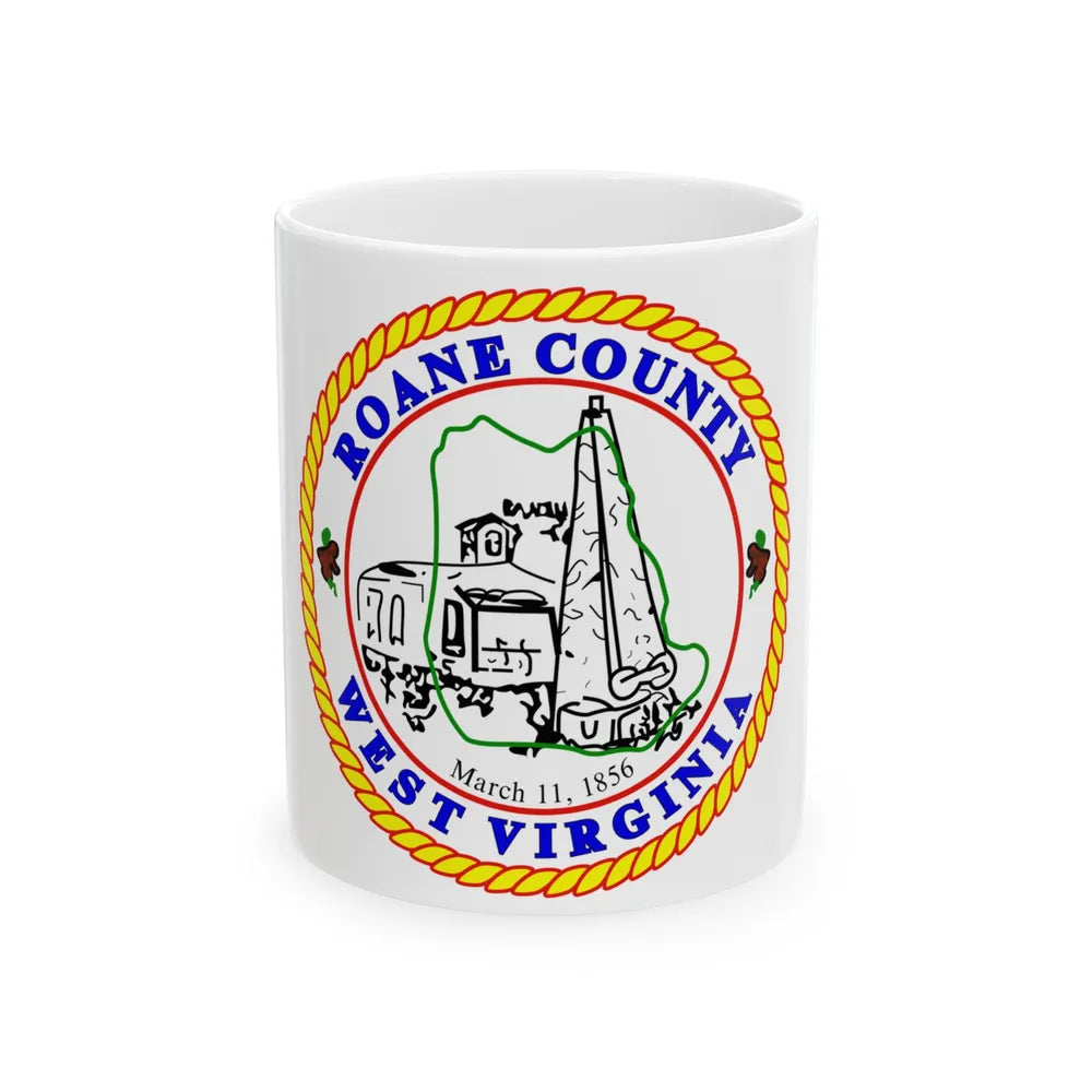 Flag of Roane County West Virginia (United States) White Coffee Mug 11oz - Go Mug Yourself