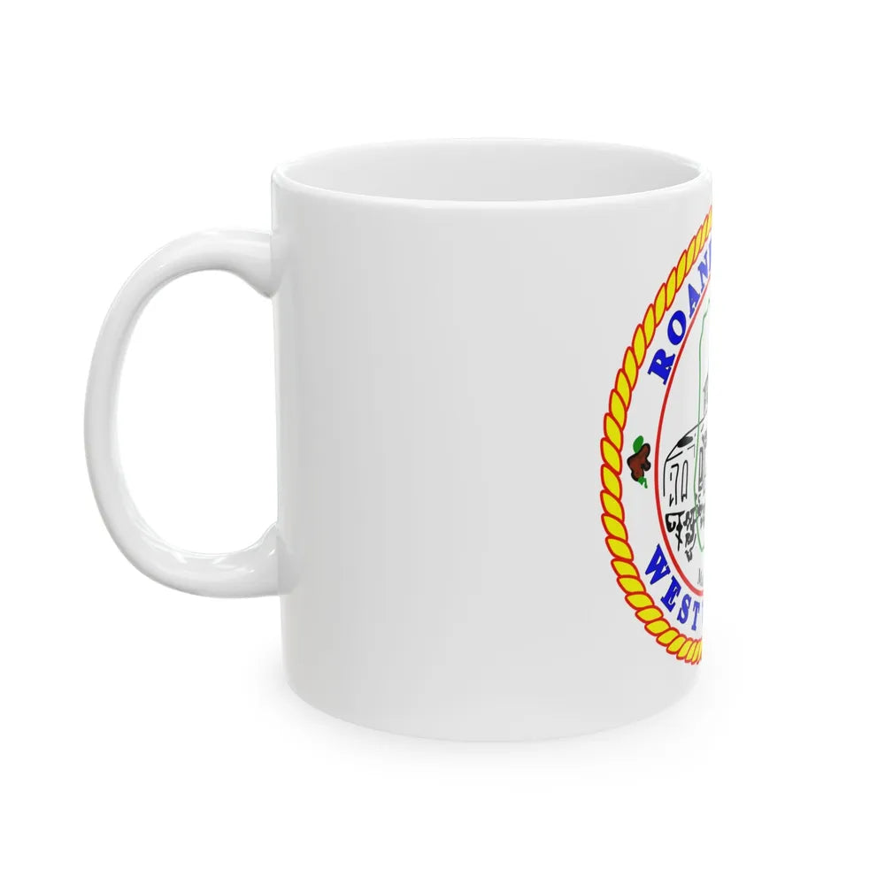Flag of Roane County West Virginia (United States) White Coffee Mug - Go Mug Yourself