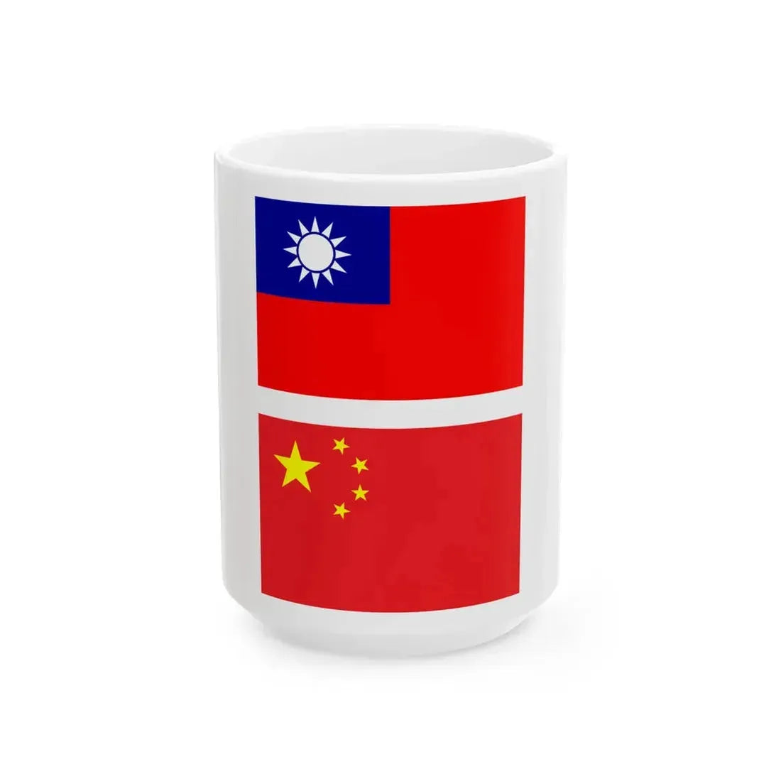 Flag of ROC and PRC 2 (China) White Coffee Mug 15oz - Go Mug Yourself