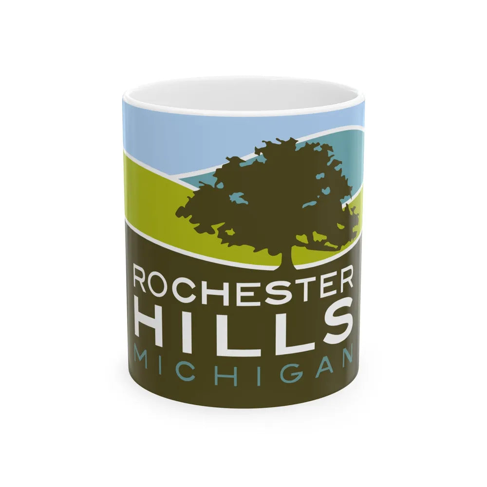 Flag of Rochester Hills Michigan (United States) White Coffee Mug 11oz - Go Mug Yourself