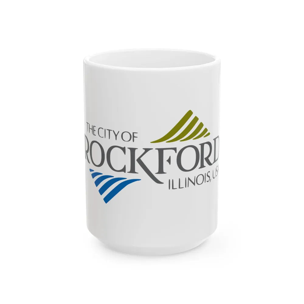 Flag of Rockford Illinois (United States) White Coffee Mug 15oz - Go Mug Yourself