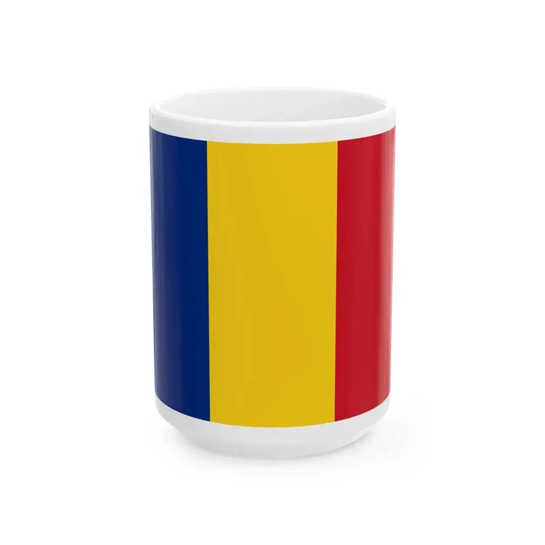 Flag of Romania 4-3 (Oman) White Coffee Mug 15oz - Go Mug Yourself