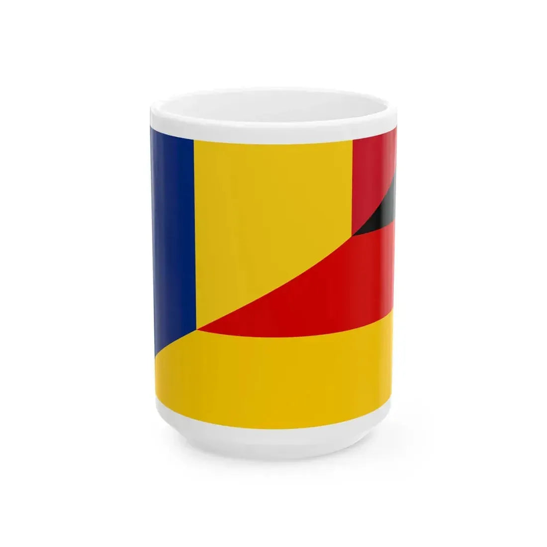 Flag of Romania and Germany (Germany) White Coffee Mug 15oz - Go Mug Yourself