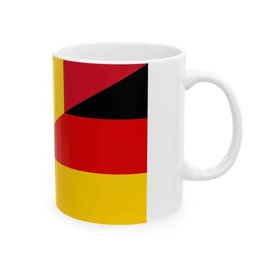 Flag of Romania and Germany (Germany) White Coffee Mug - Go Mug Yourself