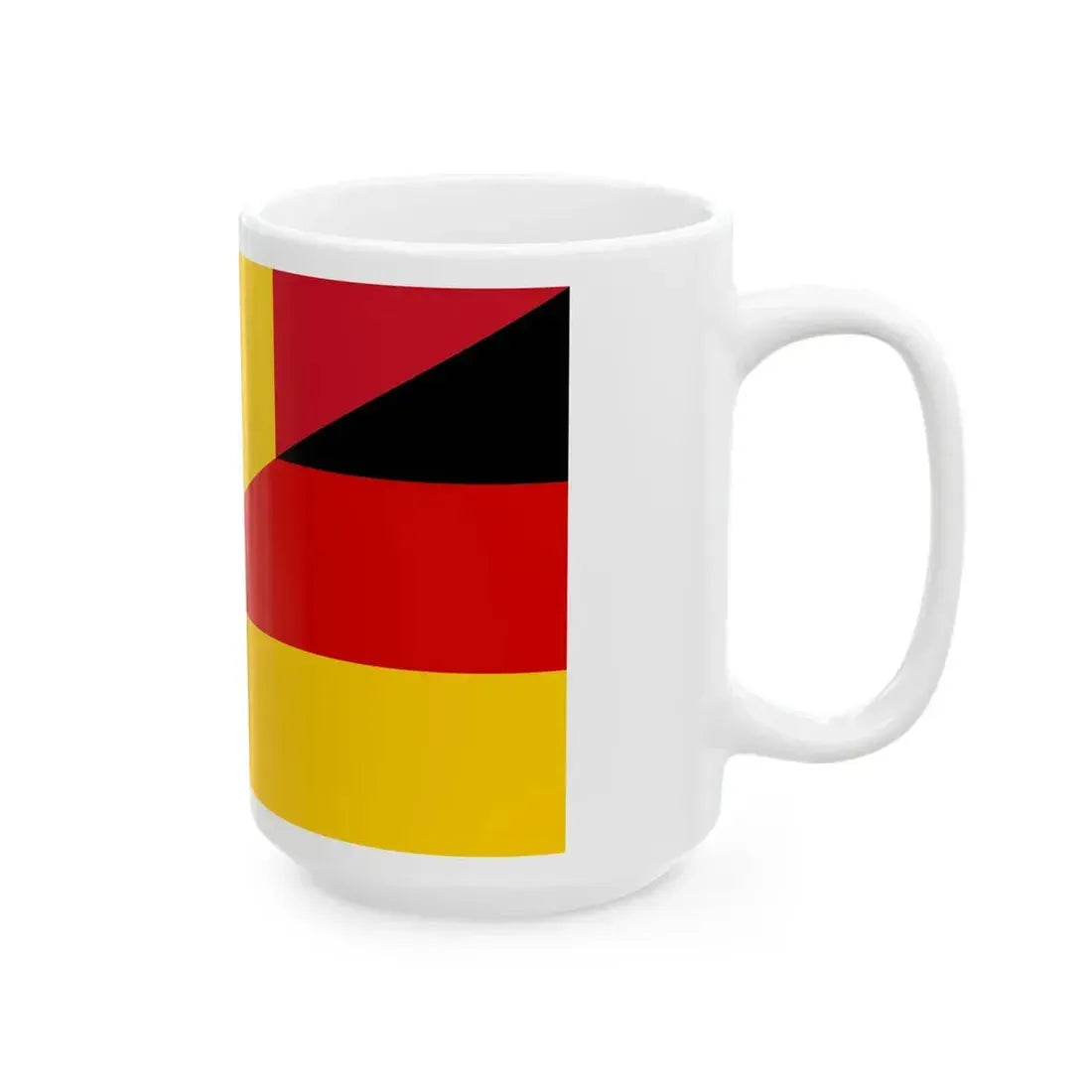Flag of Romania and Germany (Germany) White Coffee Mug - Go Mug Yourself