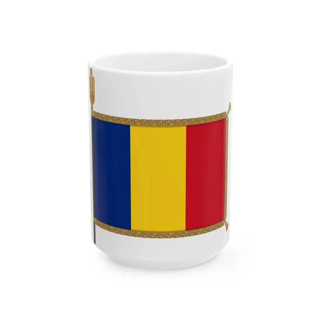Flag of Romania parade (Oman) White Coffee Mug 15oz - Go Mug Yourself