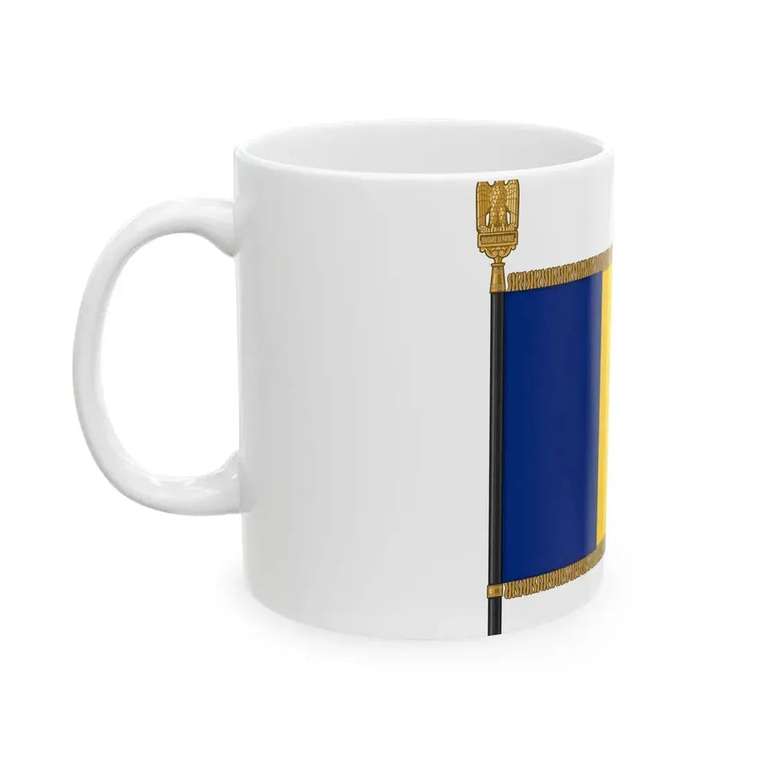 Flag of Romania parade (Oman) White Coffee Mug - Go Mug Yourself